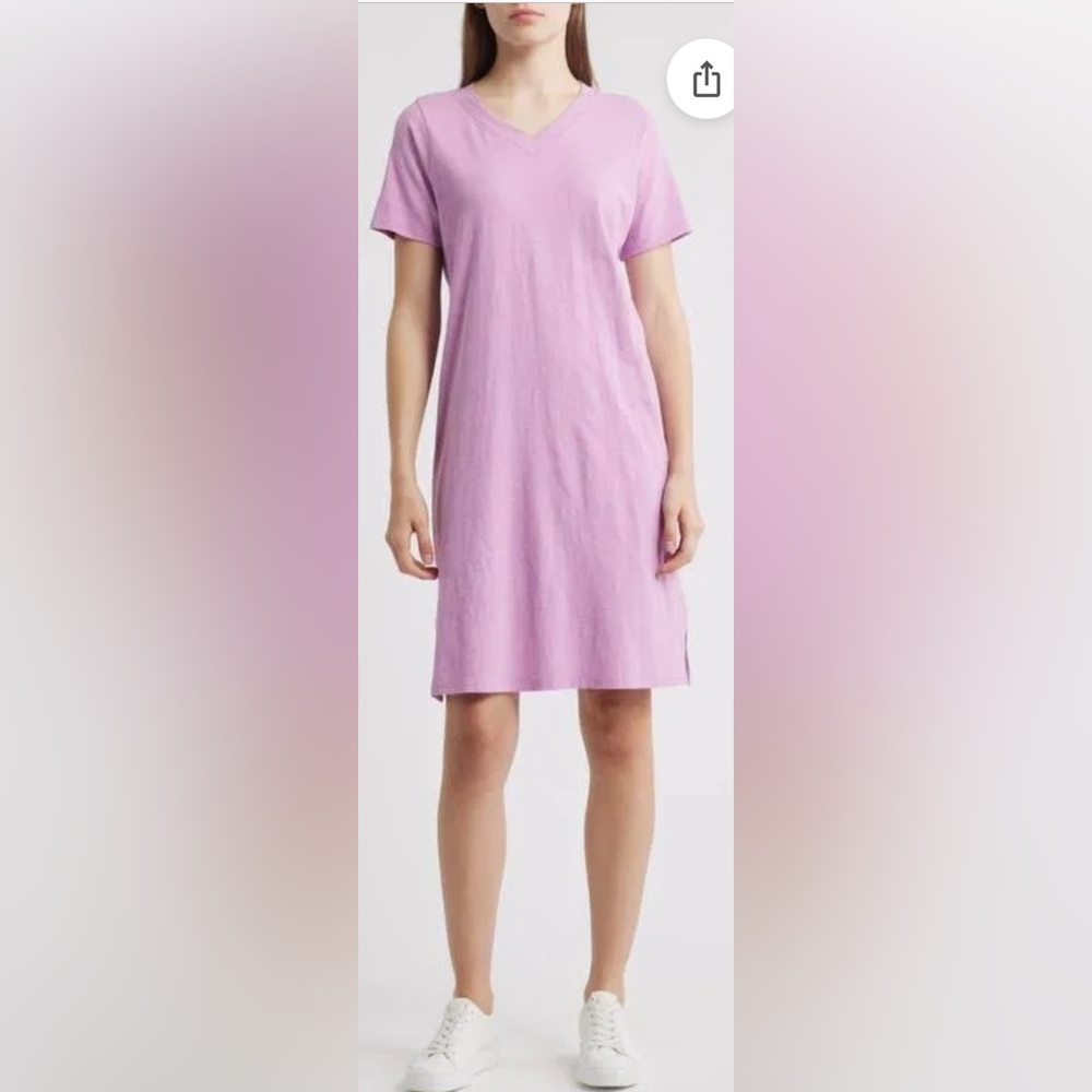 NWT Eileen Fisher Women's V-Neck Organic Cotton T-Shirt Dress size XL